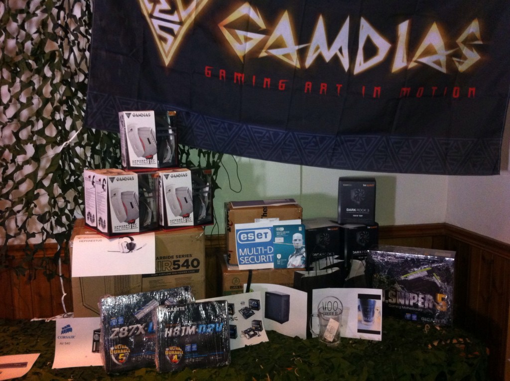 Special thanks to Rasmus, Christoph, Joakim, Christer, Jimmy, Jim, 1100 Grader-Tehagen Konstglas, GAMDIAS Sverige, Gud Die, Lian Li HQ & Thecus for supplying fantastic prices for the weekends coming tournaments.